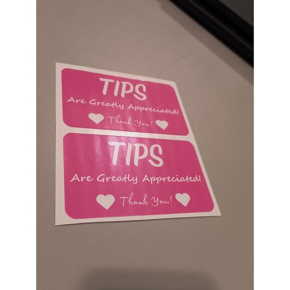 Tipping is Appreciated Sticker Sign Decal Waterproof Vinyl Tip Jar (2 Pack) - Picture 3 of 7